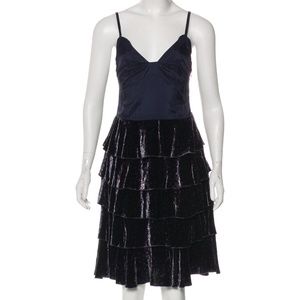 NEW Marc Jacobs Velvet Navy Tiered Dress
